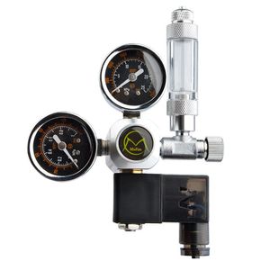 Equipment Fish Tank CO2 Regulator Magnetic Solenoid Check Valve CO2 Control Pressure Reducing Aquarium Bubble Counter Accessories