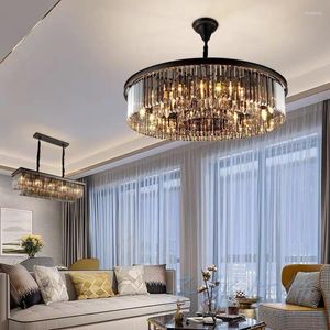 Chandeliers Modern LED Crystal Chandelier American Living Dining Room Villa Hanging Light Bedroom Ceiling Pendant Lamp Home Decor Lustre