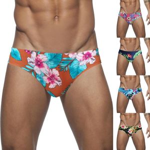 Mutande Slip da uomo sexy Stampa floreale Pantaloncini da spiaggia Gay Sissy Intimo uomo Mutandine a vita bassa Lenceria Ropa Interior Sexi Para Hombre