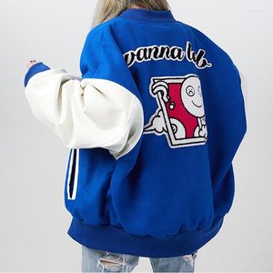 Women's Jackets Letter Embroidery Loose Korean Outerwear Women Oversized Coats Streetwear Baseball Harajuku Students