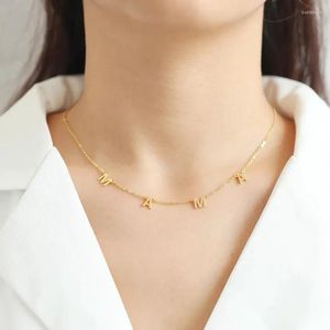 Anhänger Halsketten Mode Muttertag Mutter Vergoldeter Edelstahl Aussage Benutzerdefinierte Anfangsbuchstabe MAMA Halskette Für Frauen Geschenk Her