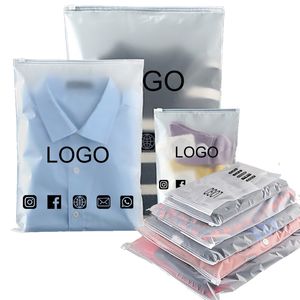 Mail Bags 50Pcs Custom Frosted Zipper Home Travel Stoeage Clothing Underwear Business Packaging 230428