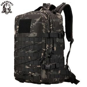 Backpacking Packs 45L Nylon Tactical Rackpack Military Army Outdoor Rucksack Camping Tactical Ryggsäck Vandring Sports Molle Pack Climbing Bags J230502