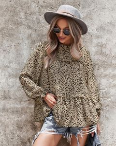 Women's Blouses UETEEY Latest Design Loose Long Sleeve Top Women Leopard Print Chiffon Wholesale