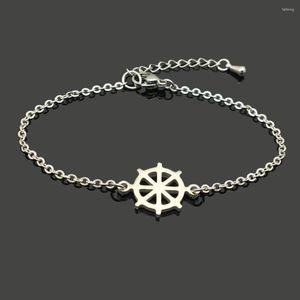 Charm Bracelets High Quality Boat Rudder Stainless Steel Chain Bracelet Pendant