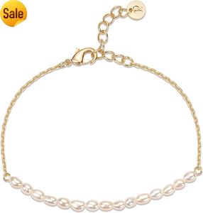PAVOI Gold Plated Pearl Bracelet | 14K Gold Plated Freshwater Aquaculture Pearl | Women's Bracelet Pearl