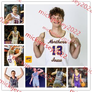 Bowen Born Michael Duax Northern Iowa Basketball Jersey Chase Courbat 22 Antwan Kimmons 23 Derek Krogmann Northern Iowa Panthers Jerseys Custom Stitched Mens Youth