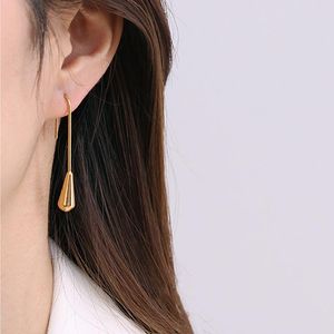 Dangle Earrings Chandelier Pure Copper Electroplating Gold Simple Fashion Excisite Water Drop Ins Jewelry Design Original Personality acc