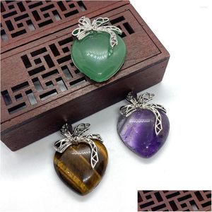 Подвесные ожерелья персиковой в форме натурального каменного ожерелья