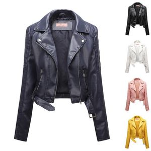 Damen Leder Koreanische Damenjacke Pu-Mantel Kurze Motorradbekleidung Steam Punk