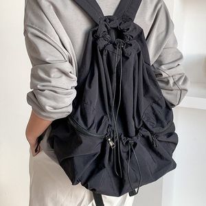 学校のバッグファッションは女性のためのドローストリングバックパック審美的なナイロンファブリックガールバックパック軽量生徒旅行女性230503