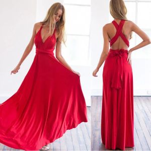 QNPQYX новое сексуальное вечернее платье женское платье макси в стиле бохо клубное красное повязочное платье Vestidos подружки невесты конвертируемый халат Femme длинные платья