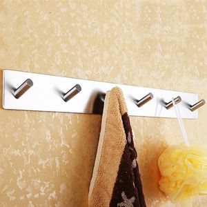 Hooks & Rails Self Adhesive Wall Door Back Heavy Duty Stainless Steel Clothes Hanger Bathroom Kitchen Towel Rustproof Hook