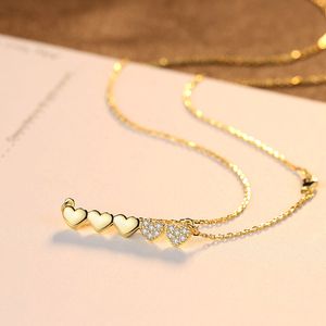 2023 Fashion Romantic Heart Pendant Necklace Women Fashion Luxury Brand Plating 18K Gold 3A Zircon S925 Silver Necklace Charm Female Collar Chain High-End Jewelry