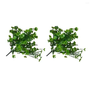 Flores decorativas Folha de vegetação artificial Decoração de quatro dias Fake St Patricks Folhas falsas decorações de festas Patrick simulou os arbustos S