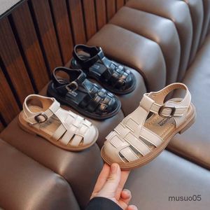 Mädchen Weben Sandalen 2023 Sommer Neue Kinder Mode Zehen Umwickelt Jungen Roman Einfache rutschfeste Wohnungen Atmungsaktive Freizeitschuhe