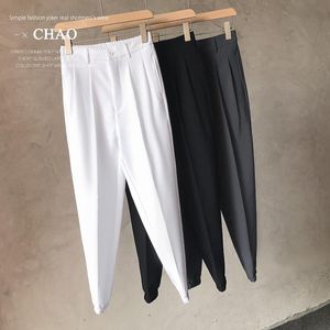 Pants Summer Thin Breathable New Elastic Waist Men's Business Dress Slim Fit Office Harem pants Casual Suit Pants Male Brand Clothing