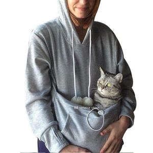 Clothing Sweatshirt Cat Hoodie Pet Pouch Hoodie Casual Unisex Oversize Cat Kangaroo Pocket Hoodie Sweatershirt Pet Carry Jumper Pullover