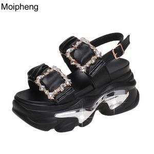 Sandálias Moipheng Women Fashion Summer Summer Super Heels Plataforma Sandal Solid non Slip Wedges Shoes para Sweet Chunky 230503