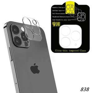 HD Klare, kratzfeste Rückkameraobjektiv-Displayschutzfolie aus gehärtetem Glas, transparente vollständige Abdeckung für iPhone 14 13 12 Mini 11 Pro Max ohne Paket 838D
