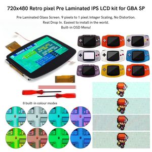 Game Controllers Joysticks V4 Drop in Easy to install 3 0" original size IPS high brightness LCD screen for Gameboy ADVANCE GBA Cut free shell No welding 230503