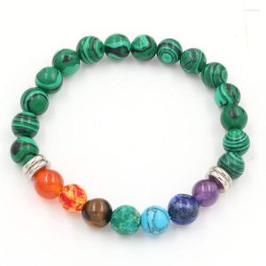 Filo FYSL placcato argento molti colori pietra di quarzo 8 mm perline rotonde braccialetto elastico gioielli chakra curativo