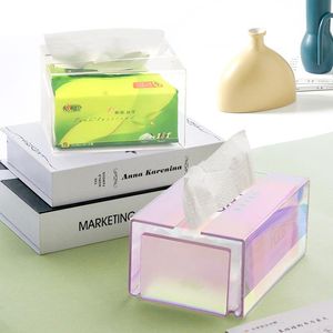 Organization Modern Acrylic Tissue Box Transparent Fashion Napkin Holder Home Decoration Living Home Car Tissue Paper Dispenser Storage Box