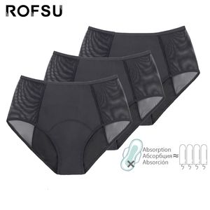 Kadın Panties 3 PCS Yüksek Akışlı Menstrüel Dönem Külotu Kadın Postpartum iç çamaşırı dikişsiz dantel 4 kat artı boyutta iç çamaşırı sızıntı geçirmez pantolon 230503