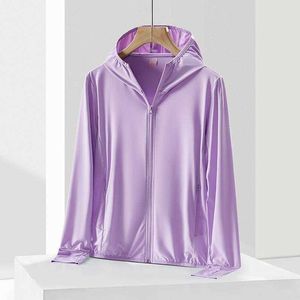 Summer Ice Silk Sun Protection Jackets Kläder Kvinnor Mens Coat Ultra Thin