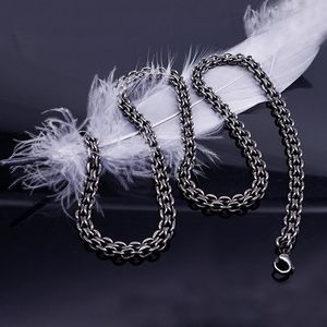 Chains Never Fade Vintage Stainless Steel Necklace Mens Light Gray Box Chain With Lobster Clasp 3mm 19'' And 6mm Wholesale