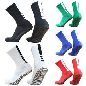 Sports Socks New Thin Stripe Anti Slip Football Socks Breathable Thickened Line Dot Men Sports Grip Soccer Socks J230517