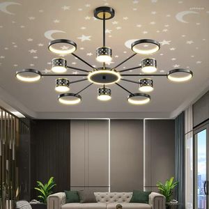 Kronleuchter Moderne LED Beleuchtung Romantisches Schwarzgold Kreative Persönlichkeit Pendelleuchte Für Wohnzimmer Dekor Deckenleuchter