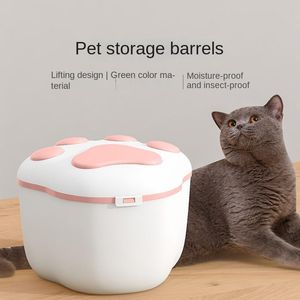 Feeding Pet Supplies Grain Storage Bucket Dog Food 8 To 10kg Cat Treats Plastic Storage Bucket Antiinsect Moistureproof Cat Food Box