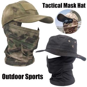 야외 모자 새로운 전술 마스크 모자 야외 등반 캠프 캠핑 하이킹 윈드 스포츠 야구 모자 스포츠 마스크 군사 장비 J230502