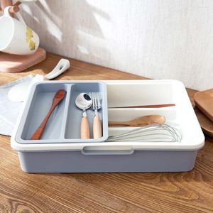 Garrafas de armazenamento 3 fogões/cozinhas Caixa de caixa de contêineres para facas Forks Rods Multifuncional Home Plástico Organizador de Contêiner Kitchen