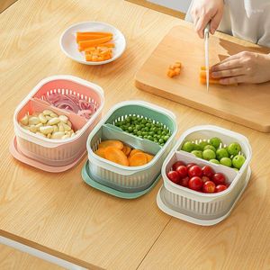 Storage Bottles PP Refrigerator Food Containers With Lid Kitchen Separate Freezer Seal Bin For Vegetable Fruit Fresh Box Organizer