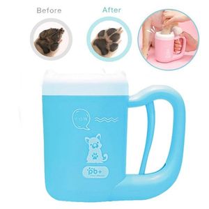 Sprutor 2020 Ny hund Paw Cleaner Cup Soft Silicone Combs Pet Foot Foot Washer Cup Paw Clean Brush Tvätta Dirty Cat Foot Cleaning Bucket