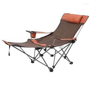 Camp Furniture Outdoor Folding Recliner Portable Ultra Light Beach Lunch Break Nap Chair Self Driving Picnic Barbecue Bed