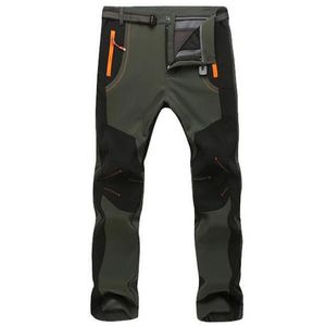 Pants Winter Pants Men Outdoor Thicken Fleece Soft Shell Trousers Men Waterproof Windproof Warm Breathable Stretch Sports Cargo Pants