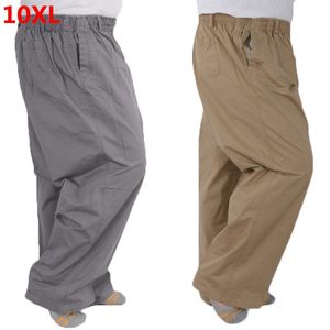Spodnie Super Plus Rozmiar 8xl 11xl 12xl męskie spodnie bawełniane cienkie elastyczne markę wysokiej talii Letni jesienne spodnie Mężczyzna 9xl 8xl 7xl