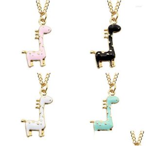 Pendant Necklaces Europe And The United States Selling Fashion Spotted Giraffe Necklace Personality Super Cute Animal Drop O Dhgarden Dhldq