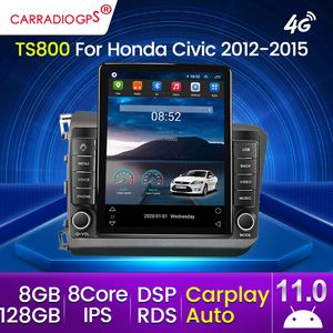 Android 11 2 DIN CAR DVD Radyo Honda Civic için Multimedya Video Oynatısı 2012-2015 Navigasyon GPS Carplay Otomatik DVD Stereo Ekran