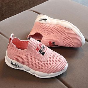 Sneakers mode baby barn platt skor spädbarn barn solid stretch mesh slip-on sport running