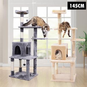 Scratchers Pet Cat Tree Condoming House Multinvel Tower Furniture Protector Sisal Scratching Posts for Cat Jumping Toy Salb Wood Tower Condo