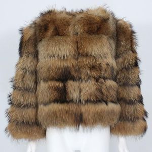 Fur Menina Bonita 2022 New Winter Jacket Women Big Real Fur Coat Natural Raccoon Fur Hood Thick Warm Auterwear Streetwear取り外し可能