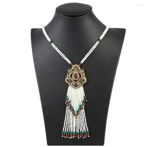 ペンダントネックレスSunspicems Boho Long Necklace Multilayed Beads Seater Chain for Women Turkish Ethnic Banquet Jewelry Gift