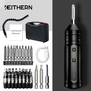Schroevendraaiers KEITHERN Cordless Electric Screwdriver Set Rechargeable Smart Automatic Multifunction Bits Screw Driver Kit Repair Power Tools