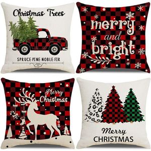 Pillow Case 4pcs/set Sofa Cushion Cover Linen Pillowslip House Home Christmas Decoration 2023 Pillowcases