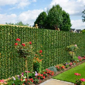 50CMX300CM KONSTRICIAL IVIGE HEDGE FENC PANELS GRÖNA FAUX IVY LEAF Sekretess Staket Skärm för Outdoor Home Garden Balcony Decoration