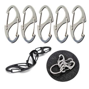 5 PCSCARABINERS 5PCS roestvrij staal Small Carabiner Paracord Clips Snap Hooks Spring Clasps Keychain Gespen Buiten Camping Tools (41 mm) P230420